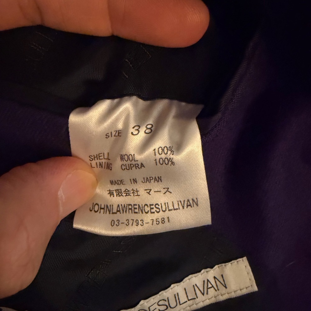 John Lawrence Sullivan Purple wool Tailored Blazer Jacket Size 38 Made in Japan - Picture 4 of 5
